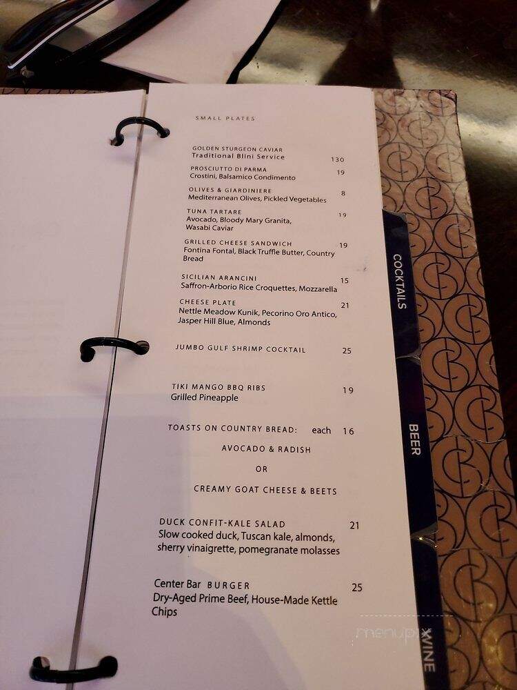 Center Bar - New York, NY menu_pic