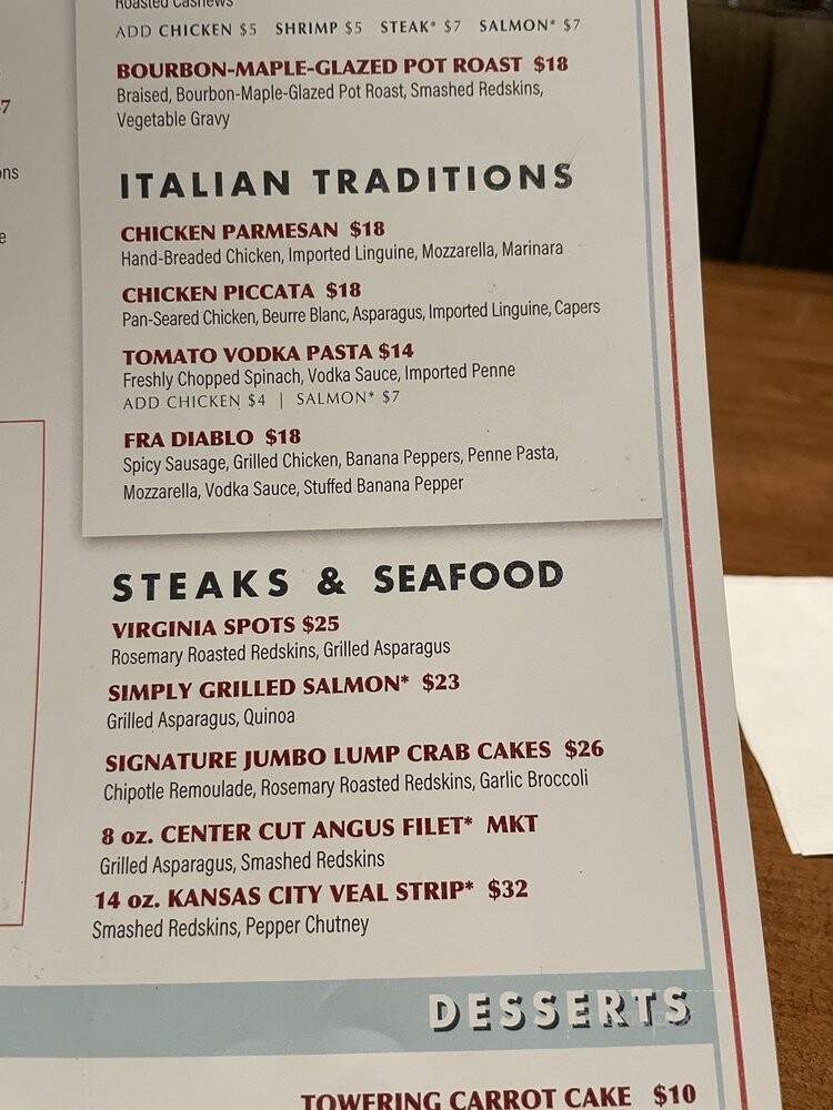 Atria's Restaurant & Tavern - Pittsburgh, PA menu_pic