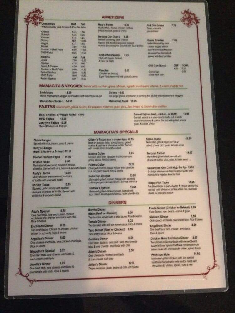 Mamacita's - Dallas, TX menu_pic