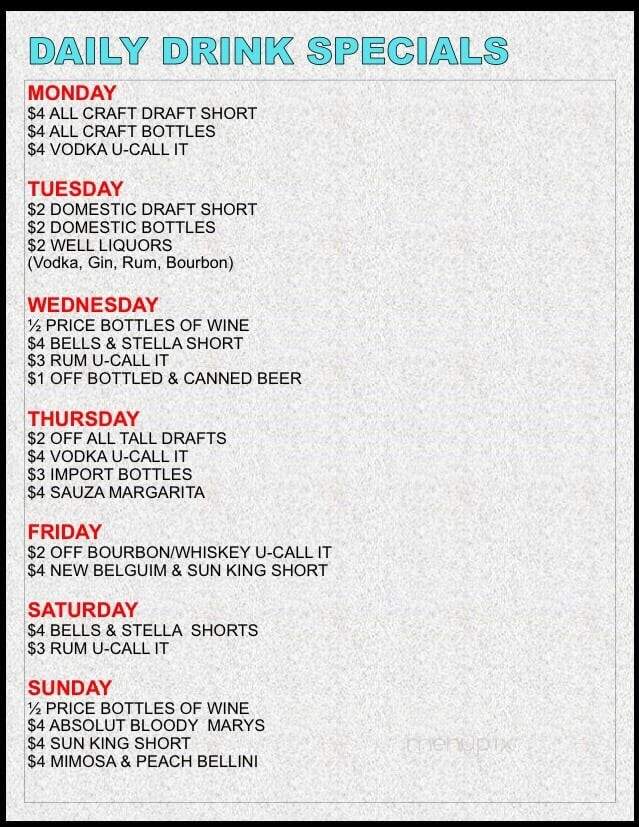 Detour American Grille and Bar - Fishers, IN menu_pic