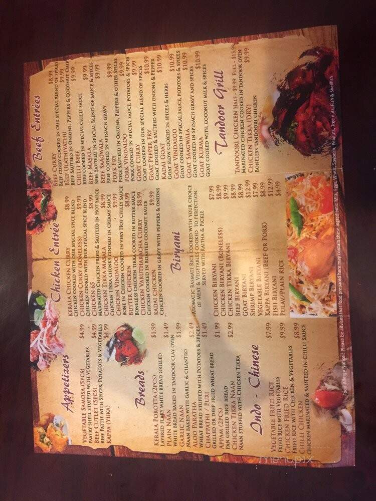 Mallu Cafe - Philadelphia, PA menu_pic