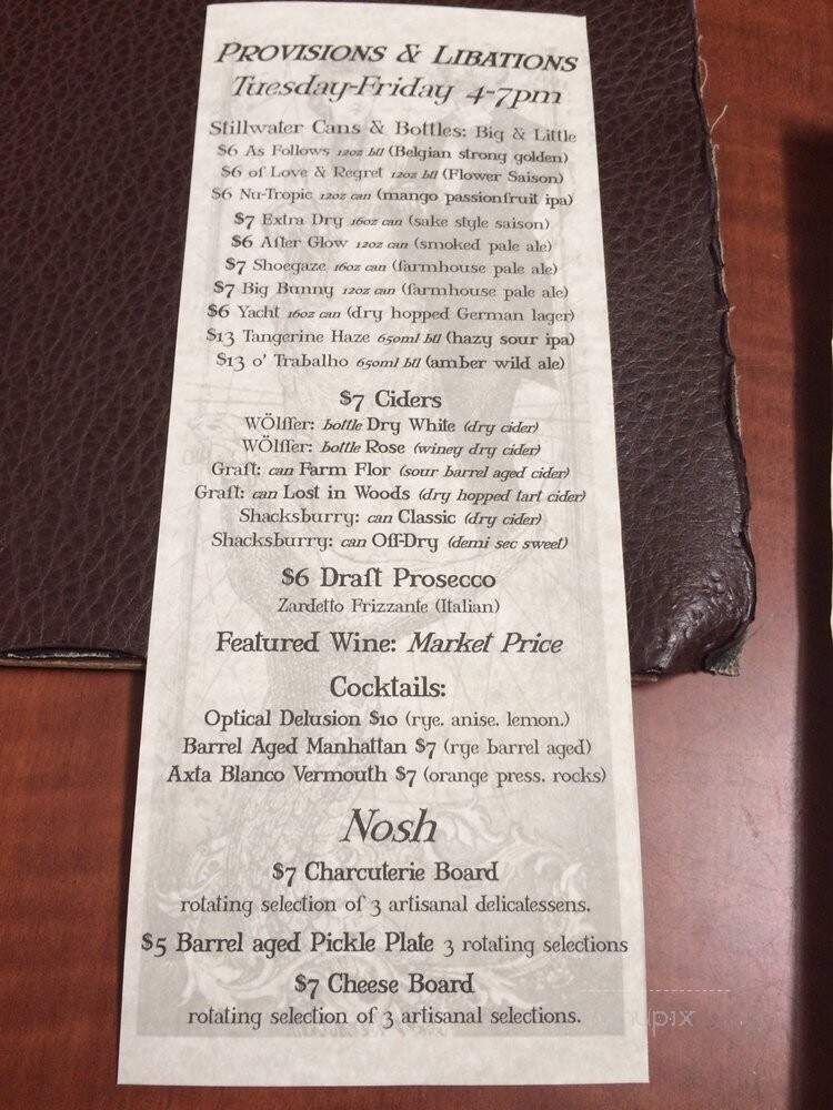 Of Love and Regret - Baltimore, MD menu_pic