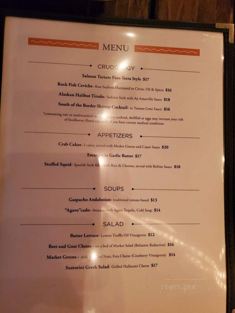 PasoTerra - Paso Robles, CA menu_pic
