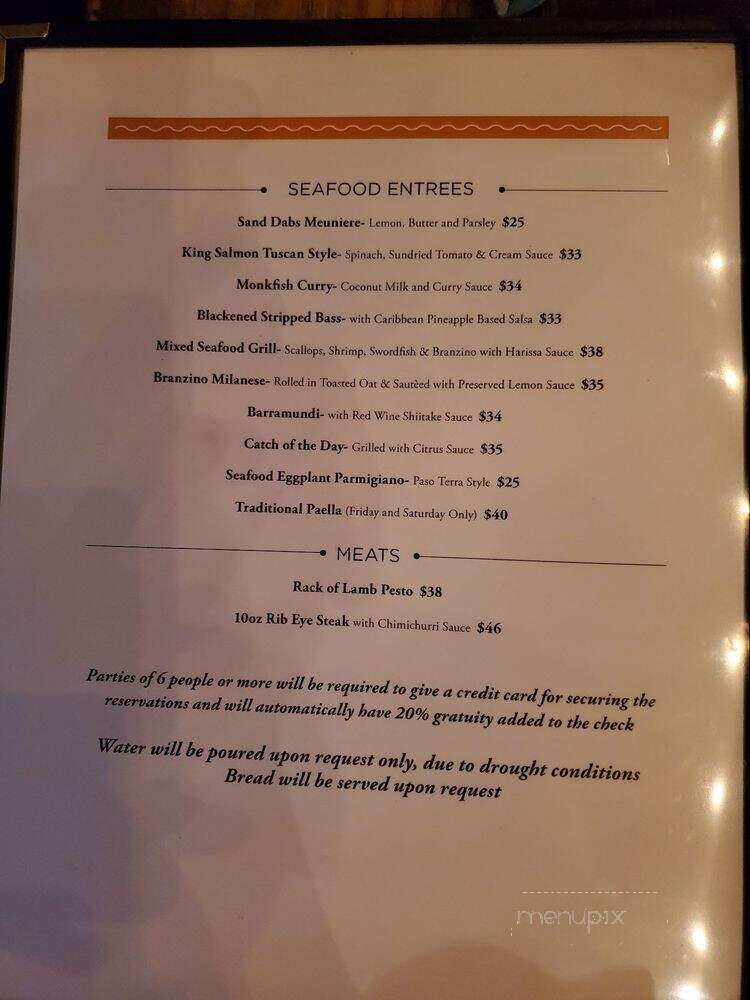 PasoTerra - Paso Robles, CA menu_pic