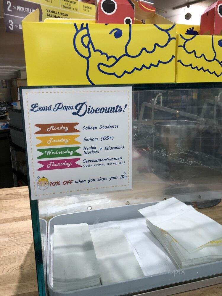 Beard Papa's - Beaverton, OR menu_pic