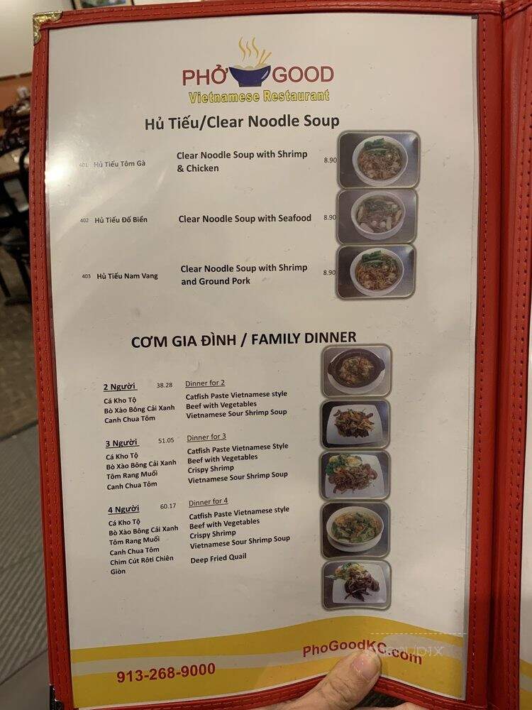Pho Good - Shawnee, KS menu_pic