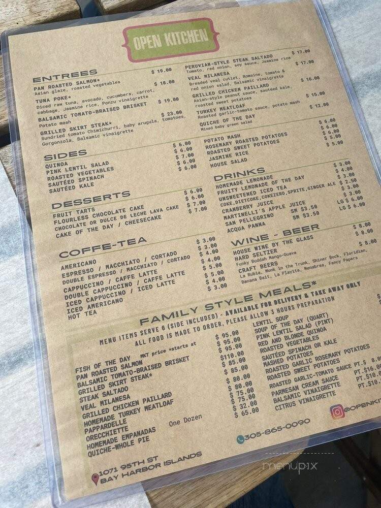 Open Kitchen by Pure Simple Cooking - Bay Harbor Isles, FL menu_pic
