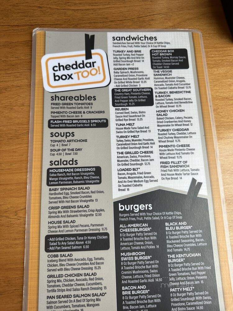 Cheddar Box Too - Louisville, KY menu_pic