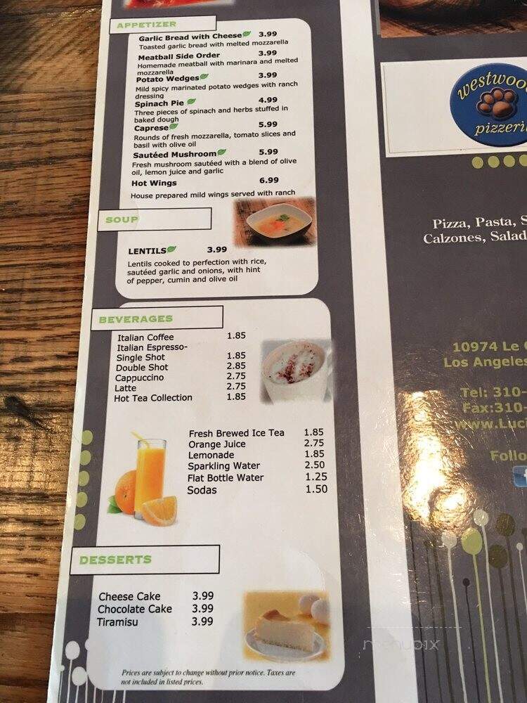 Lucia's Cafe - Los Angeles, CA menu_pic