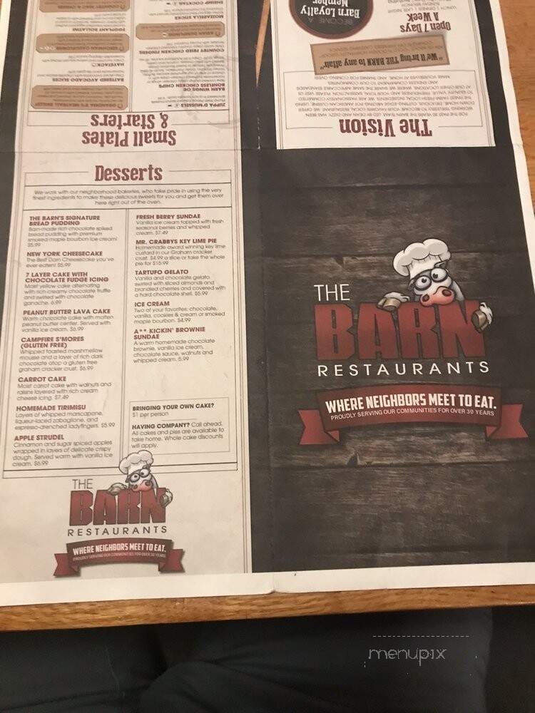 Rockaway River Barn - Rockaway, NJ menu_pic
