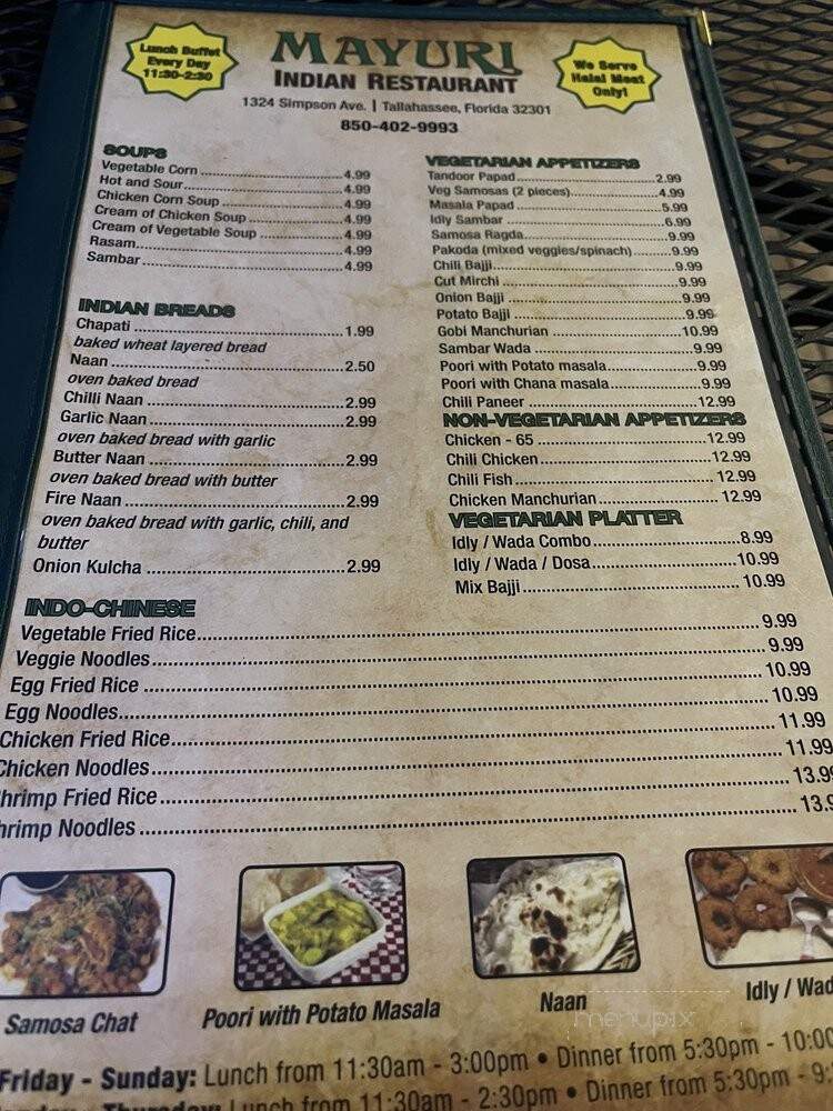 Mayuri Indian Restaurant - Tallahassee, FL