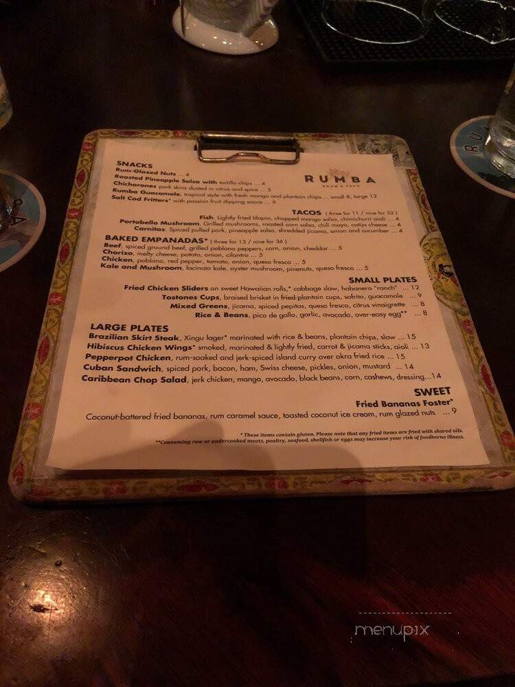 Rumba - Seattle, WA menu_pic