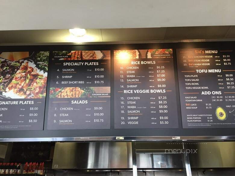 Waba Grill Teriyaki House - Los Angeles, CA menu_pic