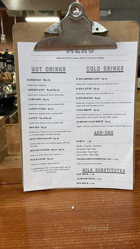 Bldg 6 Coffee Roasters - El Paso, TX menu_pic