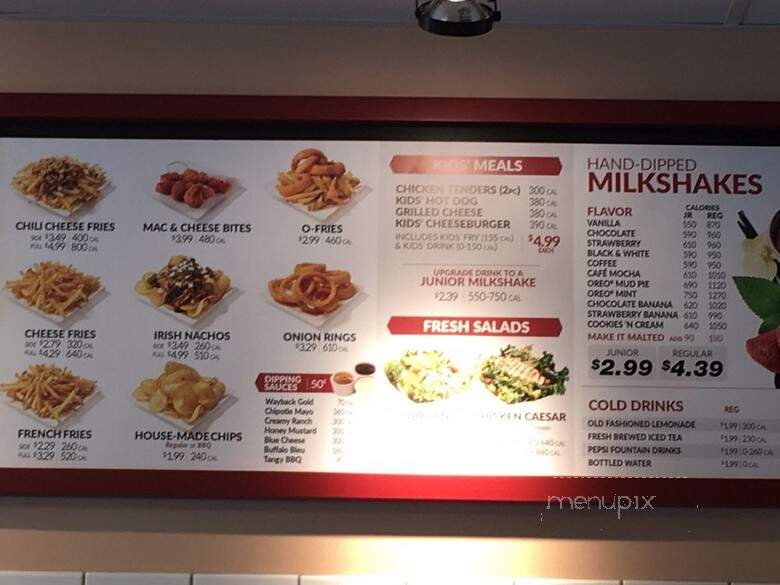 Jake's Wayback Burgers - Evansville, IN menu_pic