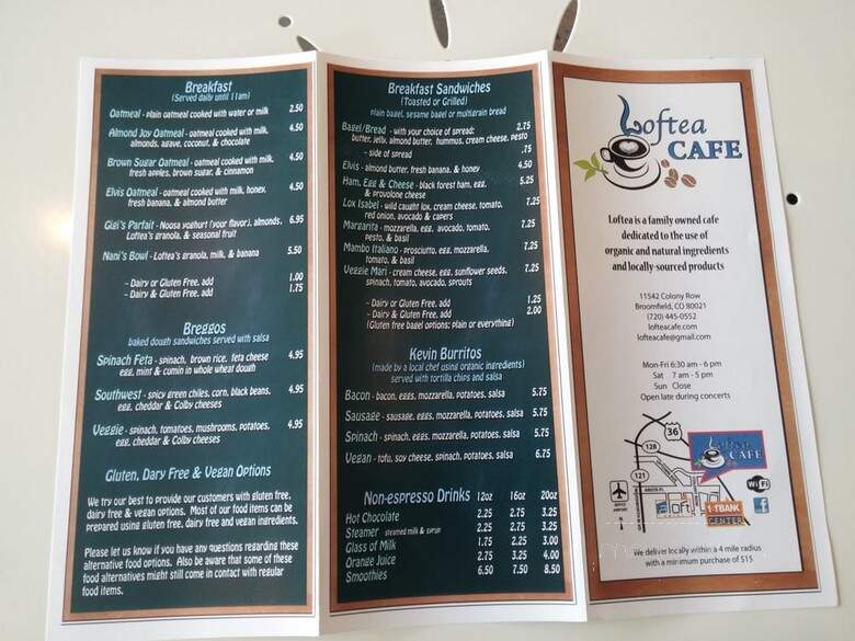 Loftea Cafe - Stafford, TX menu_pic