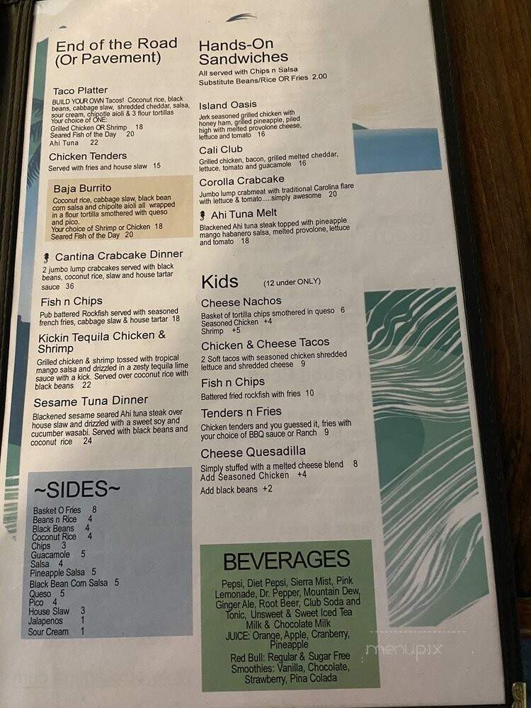 Corolla Cantina - Corolla, NC menu_pic