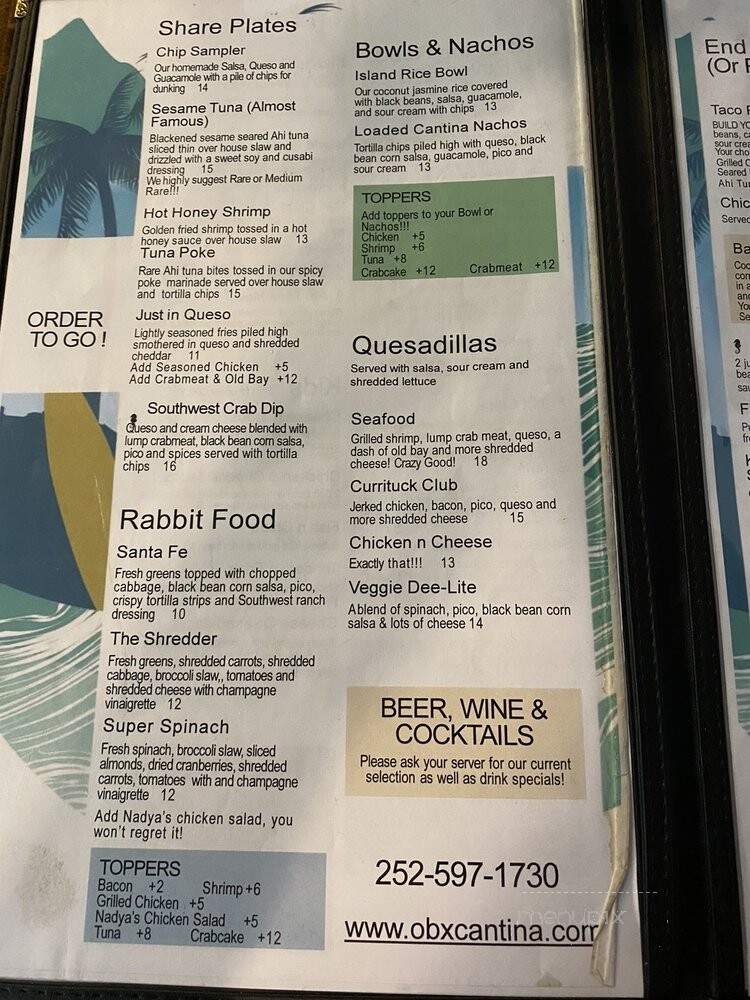 Corolla Cantina - Corolla, NC menu_pic