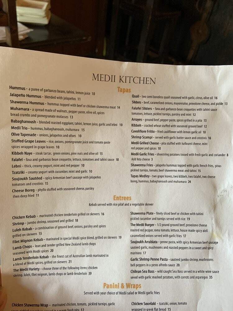 Medii Kitchen - Anaheim, CA menu_pic