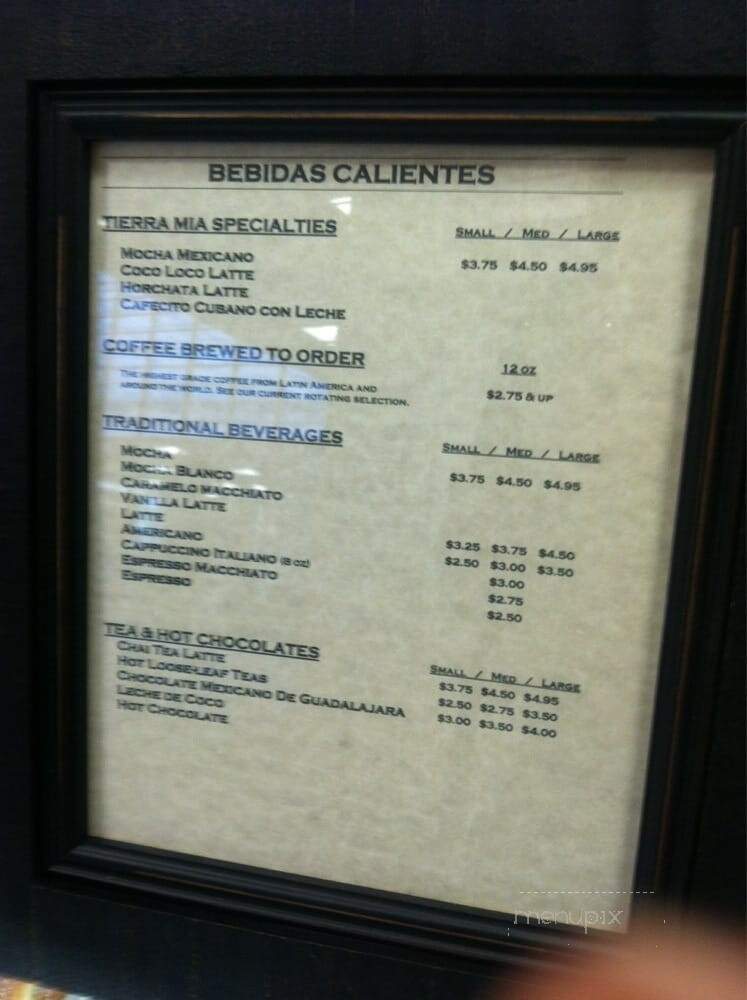 Tierra Mia Coffee - Santa Fe Springs, CA menu_pic
