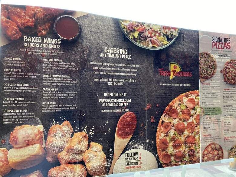 Fresh Brothers Pizza, Salad, Wings - Los Angeles, CA menu_pic
