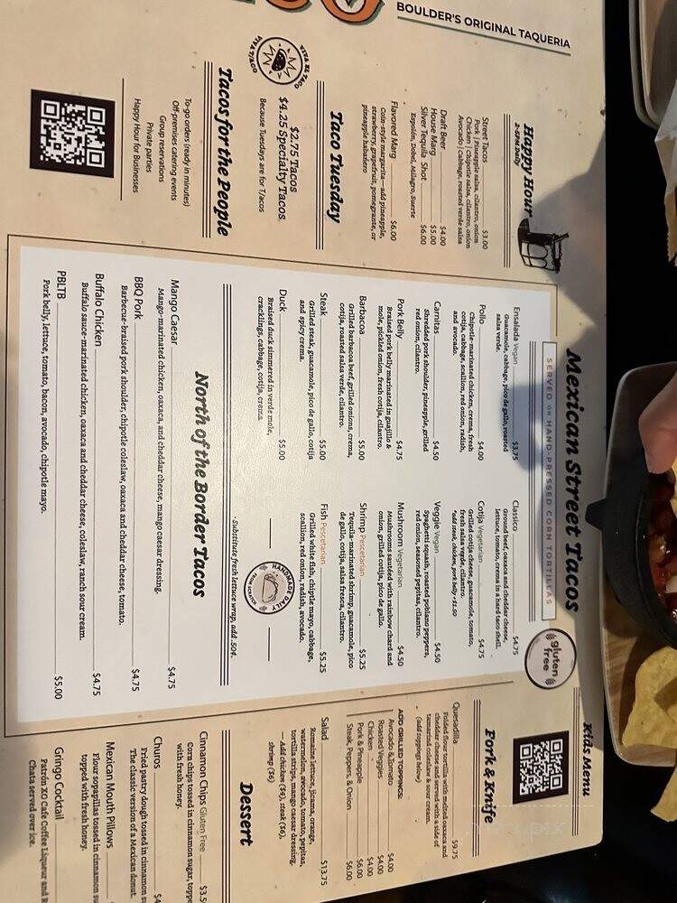 T|Aco - Boulder, CO menu_pic