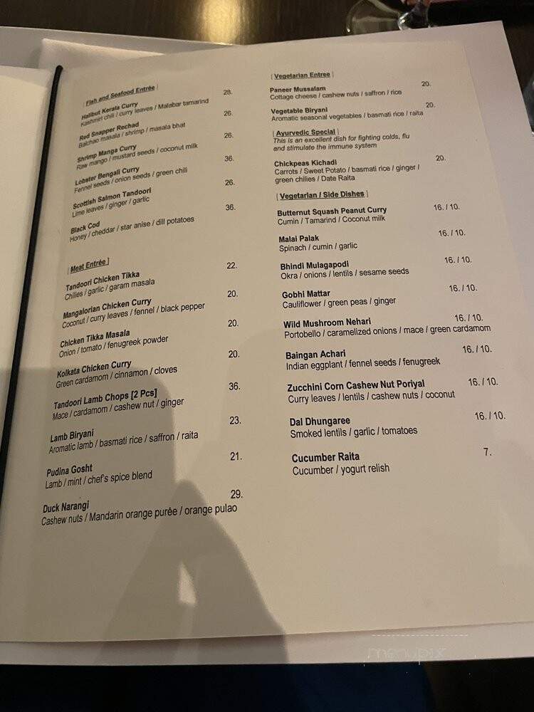 Rasika West End - Washington, DC menu_pic