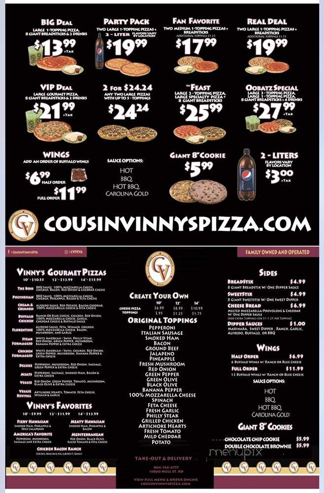 Cousin Vinny's Pizza - Midlothian, VA menu_pic