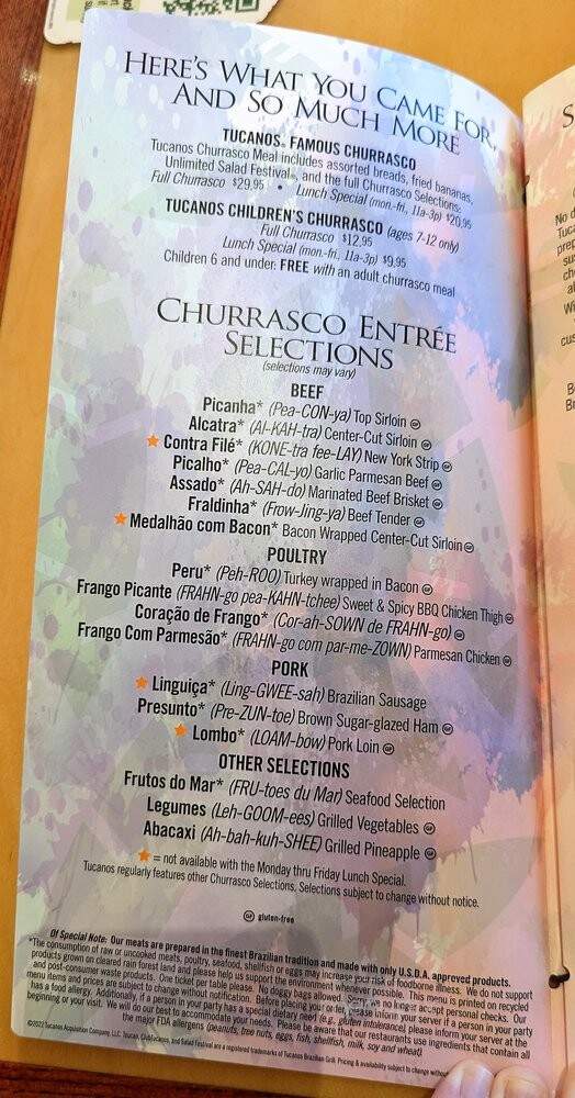 Tucanos Grille - Newport News, VA menu_pic