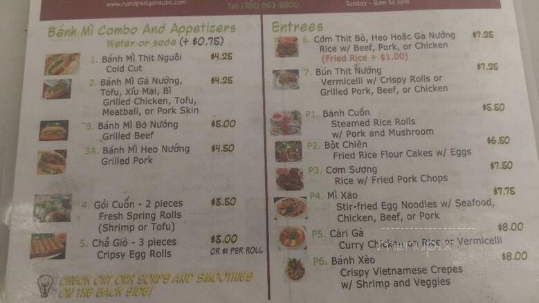 N&H Saigon Subs - Randolph, MA menu_pic