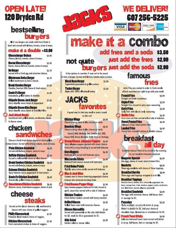 Jack's Grill - Ithaca, NY menu_pic