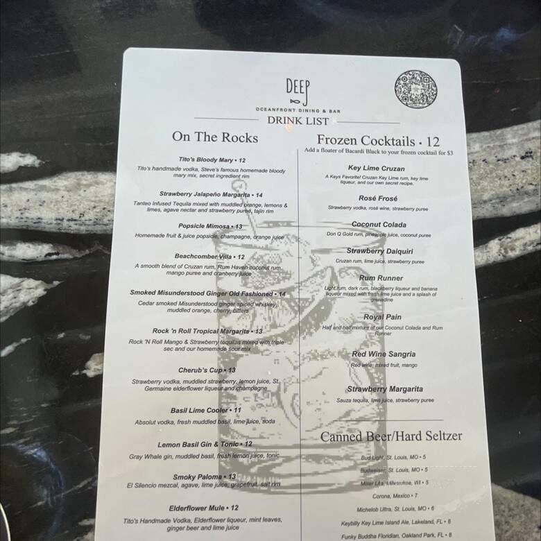 Ocean Grill Tiki Bar - Pompano Beach, FL menu_pic