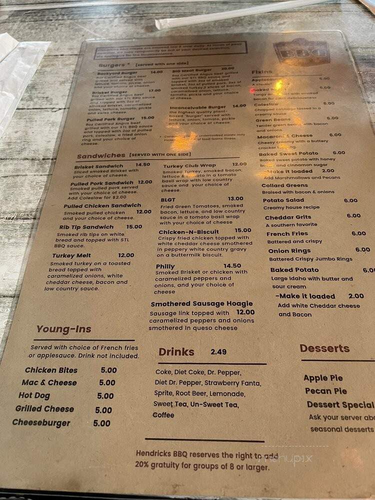 Hendricks BBQ - Saint Charles, MO menu_pic