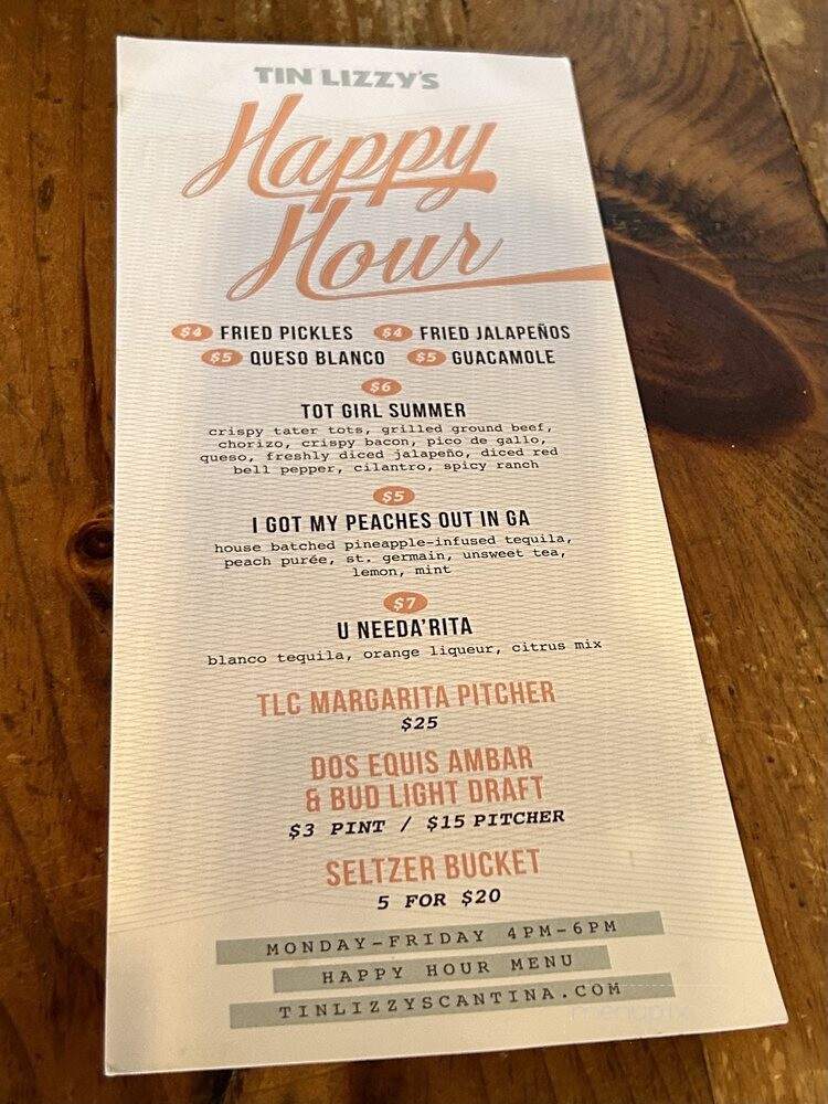 Tin Lizzy's Cantina - Dunwoody, GA menu_pic