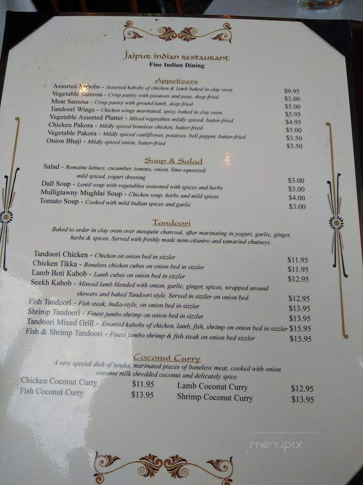 Jaipur Indian Restaurant - Boulder, CO menu_pic