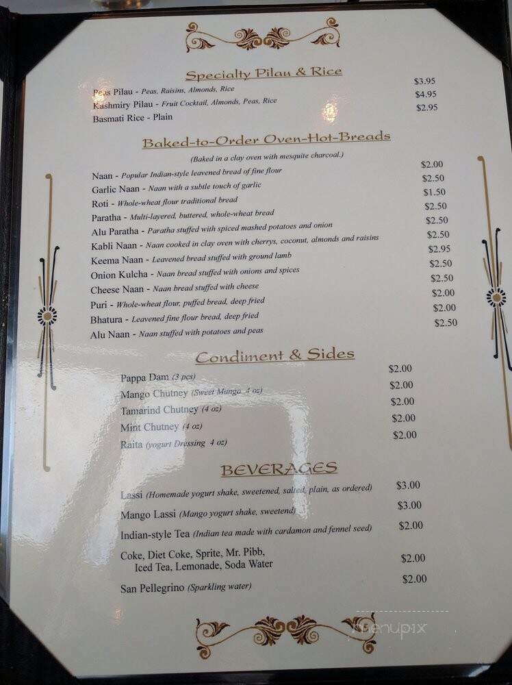 Jaipur Indian Restaurant - Boulder, CO menu_pic