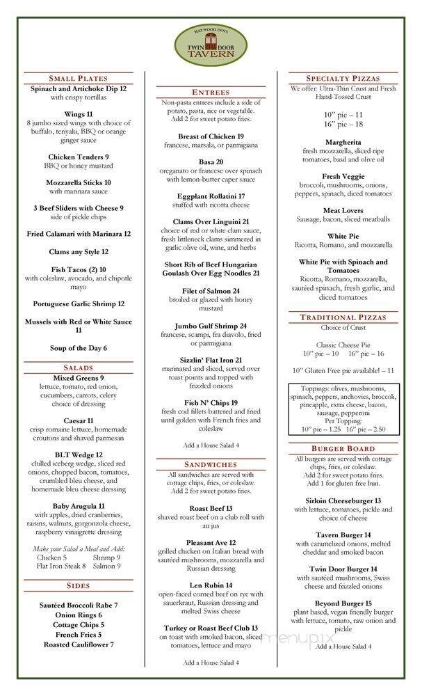 The Maywood Inn - Colonia, NJ menu_pic