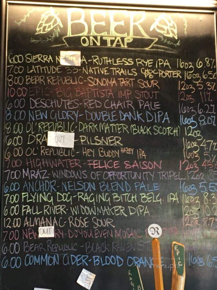 Jernigan's Tap House - Nevada City, CA menu_pic