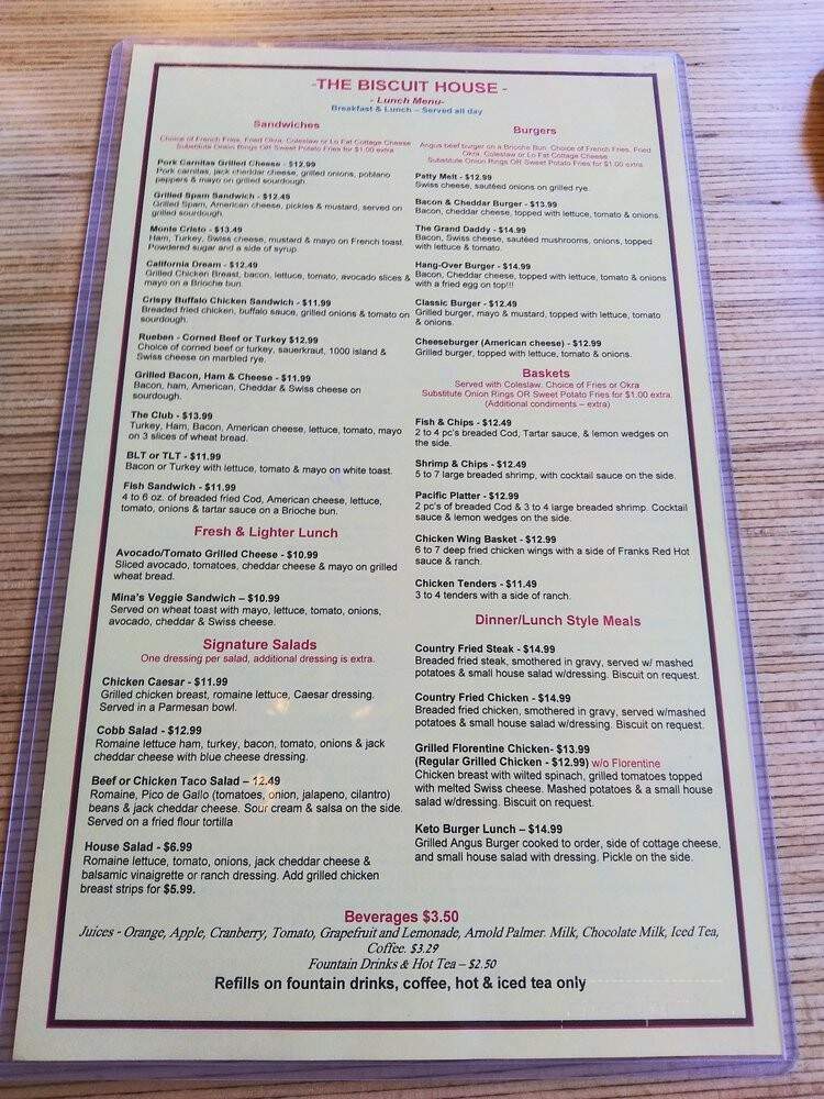 Biscuits - Gilbert, AZ menu_pic
