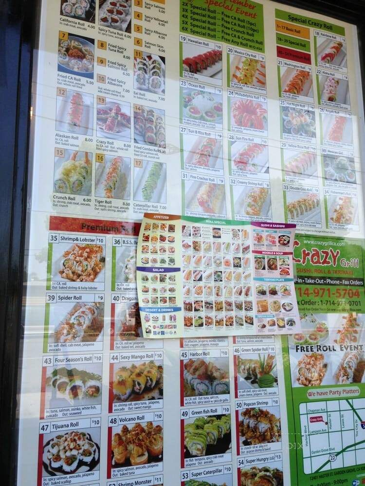 Crazy Grill - Garden Grove, CA menu_pic