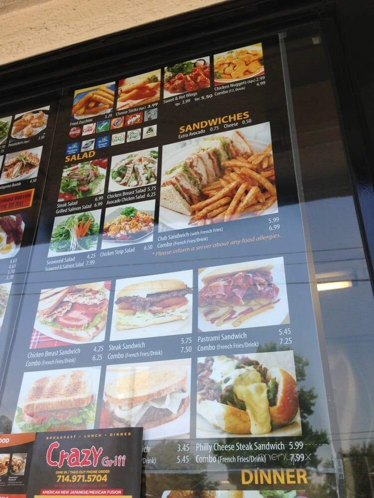 Crazy Grill - Garden Grove, CA menu_pic