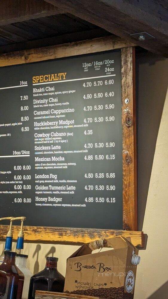 Cowboy Coffee - Jackson, WY menu_pic