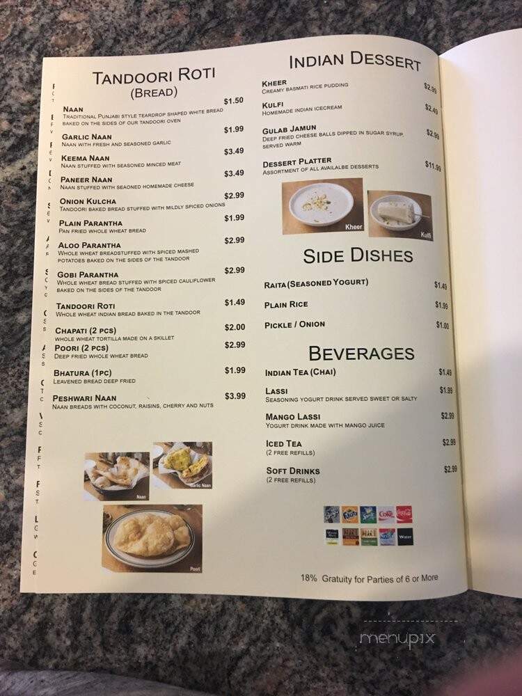 Tandoori bollywood chat & sweets - Roseville, CA menu_pic