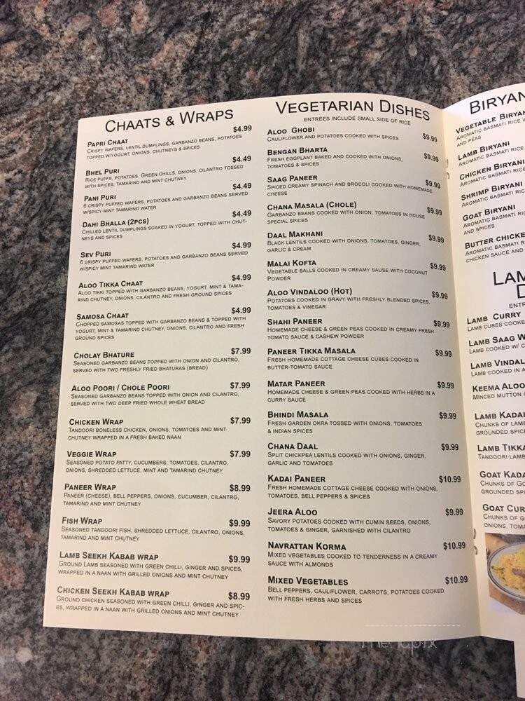 Tandoori bollywood chat & sweets - Roseville, CA menu_pic