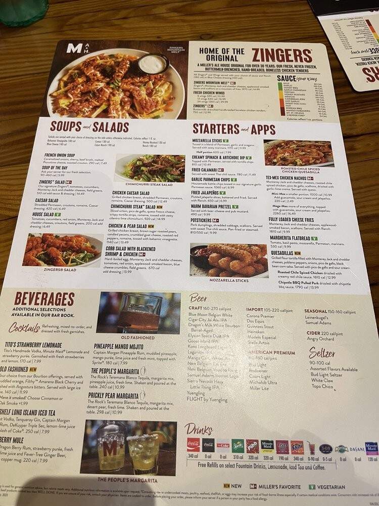 Miller's Ale House Restaurant - Winter Park, FL menu_pic