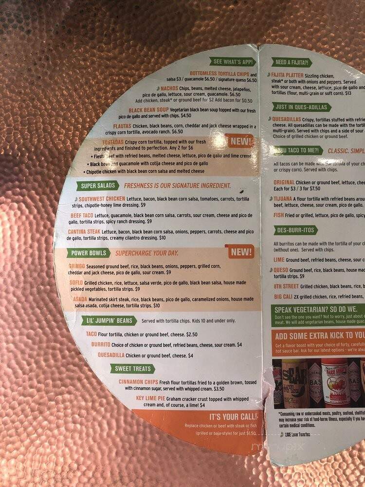 Lime Fresh Mexican Grill - Miami, FL menu_pic