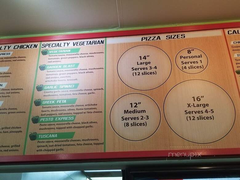 Pizza Express - San Jose, CA menu_pic