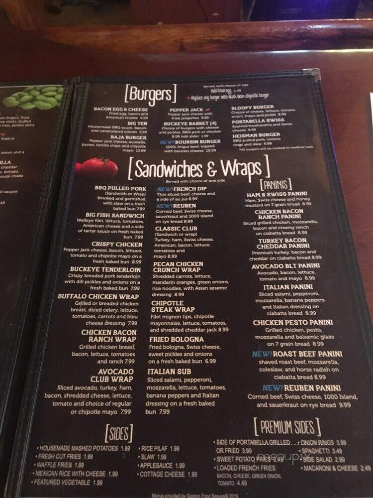 Shotzy's Bar Grille - Upper Sandusky, OH menu_pic