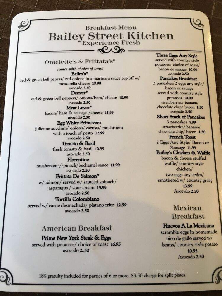 Bailey's Street California Kitchen - Whittier, CA menu_pic