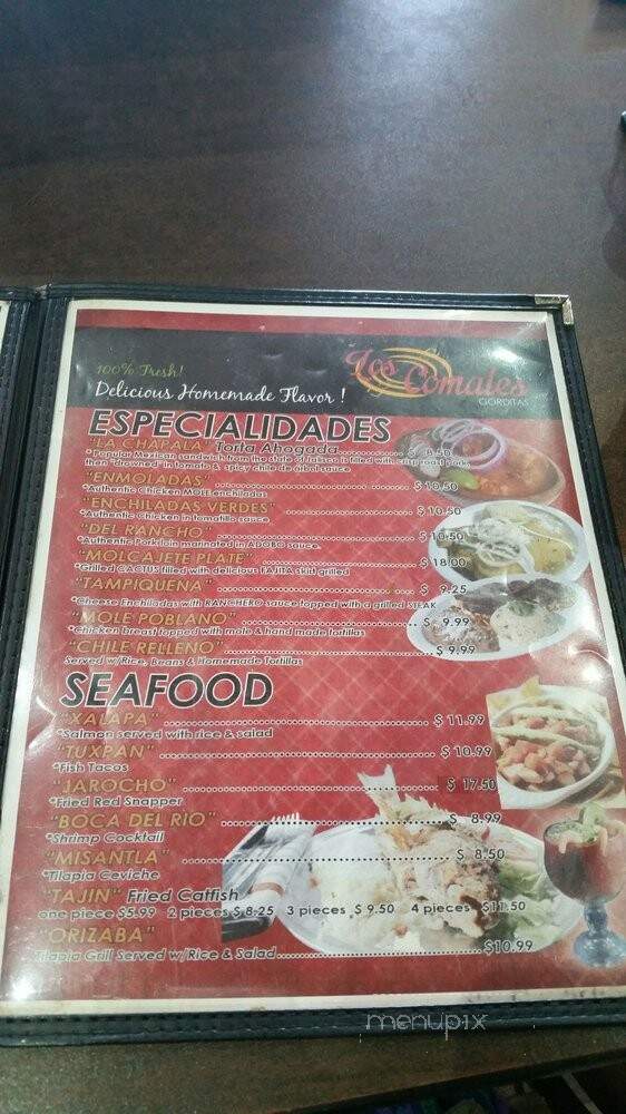 Gorditas Los Comales - Dallas, TX menu_pic
